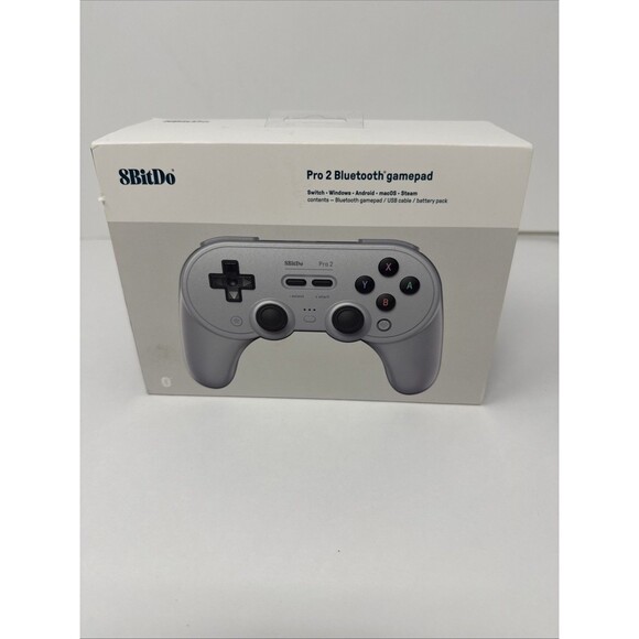 8BitDo Pro 2 Bluetooth Gamepad Controller Windows Mac Android Switch Gray 80gl - Picture 1 of 8